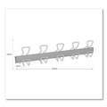 Wall Racks & Hooks | Alba PMPRO5M 29.92 in. x 2.95 in. x 6.45 in. 22 lb Capacity Metal Wall-Mount Coat Hooks - Silver image number 1