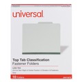 Back to School Sale | Universal UNV10272 6-Section 2-Divider Pressboard Classification Folders - Letter, Gray (10/Box) image number 0
