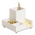Desktop Organizers | U Brands 5217U03-12 Juliet 6.25 in. w x 6.25 in. d x 4.75h in. Compartment Cup - White image number 2