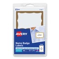 Labels | Avery 05146 3.38 in. x 2.33 in. Printable Adhesive Name Badges - Gold Border (100/Pack) image number 0