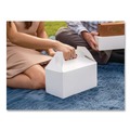 Food Trays, Containers, and Lids | SCT 2709 10 lbs. Capacity 8.88 in. x 5 in. x 6.75 in. Paper Carryout Barn Boxes - White (150/Carton) image number 1
