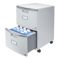 Office Filing Cabinets & Shelves | Storex 61310B01C 14.75 in. x 18.25 in. x 26 in. 2 Legal/Letter-Size File Drawers Mobile Filing Cabinet - Gray image number 3