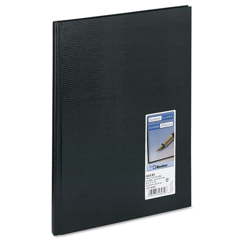 Notebooks & Pads | Blueline A10.81 75-Sheet 10.75 in. x 8.5 in. 1-Subject Medium/College Rule Executive Notebook with Ribbon Bookmark - Black Cover image number 0