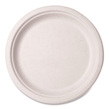 Vegware VW-P005NFA 10 in. Diameter Nourish Molded Compostable Fiber Plate Tableware - White (500/Carton)