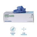 Disposable Gloves | Boardwalk 380MCTA 4 mil. Disposable General-Purpose Nitrile Gloves - Medium, Blue (1000/Carton) image number 6