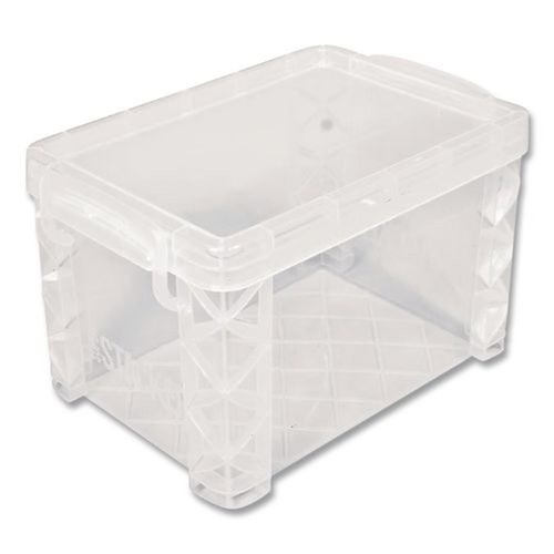 Back to School Sale | Advantus 40305 Holds (500) 4 in. x 6 in. Cards 7.25 in. x 5 in. x 4.75 in. Plastic Super Stacker Storage Boxes - Clear image number 0