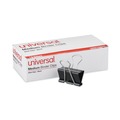 Binding Spines & Combs | Universal UNV10210 Binder Clips - Medium, Black/Silver (1 Dozen) image number 0