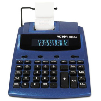 Victor 1225-3A Blue/Red Print 3 Lines/Sec Antimicrobial Two-Color Printing Calculator
