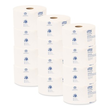 Tork 160090 Universal 2-Ply Septic Safe High Capacity Bath Tissue w/OptiCore - White (12/Carton)