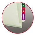 File Folders | Smead 37705 1 in. Expansion End Tab Pressboard Classification Folders with 2 SafeSHIELD Coated Fasteners - Legal Size/Gray-Green (25/Box) image number 5