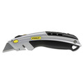 Box Cutters & Utility Knives | Stanley 10-788 6.63 in. Metal Handle Curved Quick-Change Utility Knife with (3) Stainless Steel Retractable Blades - Black/Chrome image number 1