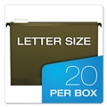 File Folders | Pendaflex 6152 1/5 SureHook 1/5-Cut Tabs Letter Size Hanging Folders - Standard Green (20/Box) image number 5