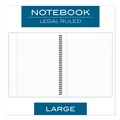Back to School Sale | Cambridge 06062 (80) 11 in. x 8.5 in. Sheets 1-Subject Wide/Legal Rule Wirebound Business Notebook - Black Linen Cover image number 2