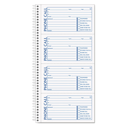 Notebooks & Pads | TOPS 74620 Second Nature 5 in. x 2.75 in. Two-Part Carbonless Phone Call Book - White image number 0