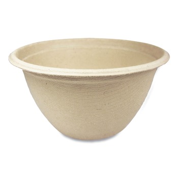 World Centric BB-SC-12N-LFP 4.5 in. Diameter x 2.5 in. H 12 oz. Paper Fiber Bowls - Natural (500/Carton)