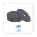 Cleaning & Janitorial Accessories | Boardwalk BWK4017HIP 17 in. Diameter High Performance Stripping Floor Pads - Black (5/Carton) image number 3