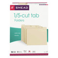 File Folders | Smead 10350 0.75 in. Expansion 1/5-Cut Tabs: Assorted Manila File Folders - Letter Size/Manila (100/Box) image number 0