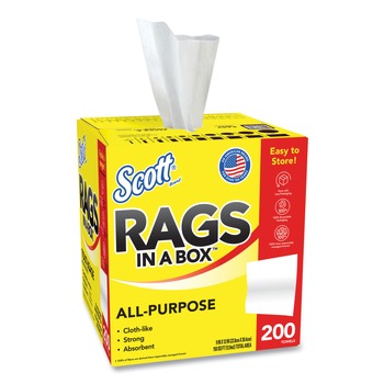 CLEANING AND SANITATION | Scott 75260 12 in. x 9 in. POP-UP Box Rags in a Box - White (200/Box)