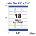 Labels | Avery 04224 1.25 in. x 2.38 in. Dissolvable Labels with Sure Feed - White (90/Pack) image number 1