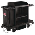 Cleaning Carts | Suncast Commercial HKC1000 24 in. x 62.13 in. x 49.75 in. 1 Shelf Plastic Standard Housekeeping Cart - Black image number 3