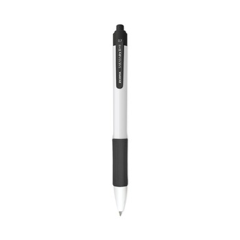 Zebra 41610 0.7 mm Retractable Fine Sarasa Dry X20plus Gel Pen - Black Ink, White/Black Barrel (12/Pack)
