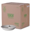 Food Trays, Containers, and Lids | Eco-Products EP-SCR93NFA 3-Compartment Bowl 28 oz Vanguard Renewable and Compostable Sugarcane Containers - White (400/Carton) image number 0