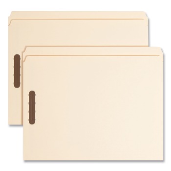 Smead 14513 Two-Fastener Folders Top Straight Tabs - Letter, Manila (50/Box)