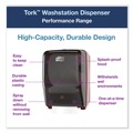 Paper Towel Holders | Tork 651228 12.56 in. x 10.57 in. x 18.09 in. Washstation Dispenser Red/Smoke (1/Carton) image number 1