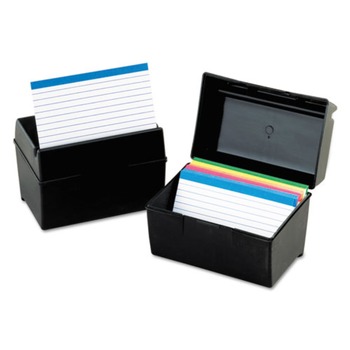JUST LAUNCHED | Oxford 01461 400 4 in. x 6 in. Card Capacity Plastic Index Card File - Black