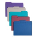 File Folders | Smead 11948 1/3-Cut Tabs Assorted Letter Size 0.75 in. Expansion Colored File Folders - Assorted: Gray/Maroon/Navy/Purple/Teal (100/Box) image number 0