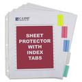 Sheet Protectors | C-Line 05550 2 in. 11 x 8.5 Sheet Protectors with Index Tabs - Assorted Color Tabs (5/Set) image number 1