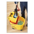 Mop Buckets | Rubbermaid Commercial FG758888GRN WaveBrake 2.0 35 qt. Side-Press Plastic Bucket/Wringer Combos - Green image number 3