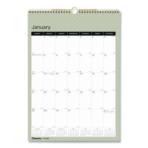 Bulletin Boards | Blueline C173121 12-Month (Jan to Dec): 2026 12 in. x 17 in. Minimalistic Artwork Wall Calendar - White/Multicolor Sheets image number 0