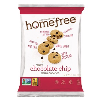 Homefree LGFMCC30 1.1 oz. Pack Gluten Free Mini Cookies - Chocolate Chip (180/Carton)