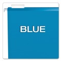 File Folders | Pendaflex 04153 1/5 BLU 1/5-Cut Tabs Legal Size Colored Reinforced Hanging Folders - Blue (25/Box) image number 2