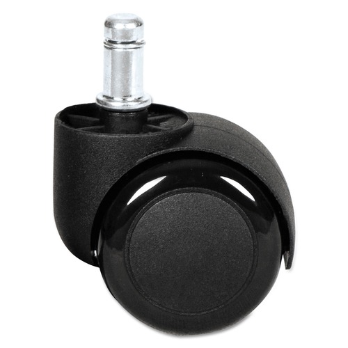 Office Chair Casters | Alera ALECASTERST2 2 in. B Stem Dual Wheel Hooded Casters - Black (5/Set) image number 0