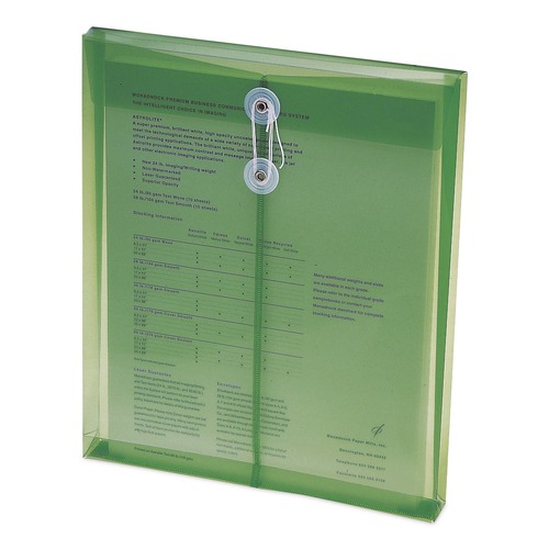 File Folders | Smead 89543 9.75 x 11.63 Open-End (Vertical) Poly String and Button Interoffice Envelopes - Transparent Green (5/Pack) image number 0