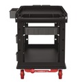 Cleaning Carts | Suncast Commercial PUCHD2645 26.5 in. x 48.78 in. x 34.81 in. 2 Shelves 6 Bins Plastic Heavy Duty Plus Utility Cart - Black image number 2