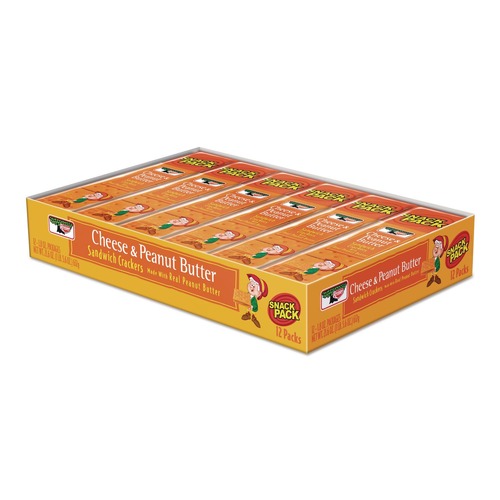 Snacks | Keebler KEE21164 8-Piece Snack Pack Sandwich Crackers - Cheese and Peanut Butter (12/Box) image number 0