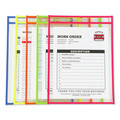 Sheet Protectors | C-Line 43920 75 in. 9 x 12 Stitched Shop Ticket Holders - Neon/Assorted 5 Colors (10/Pack) image number 2