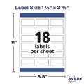 Labels | Avery 04224 1.25 in. x 2.38 in. Dissolvable Labels with Sure Feed - White (90/Pack) image number 6