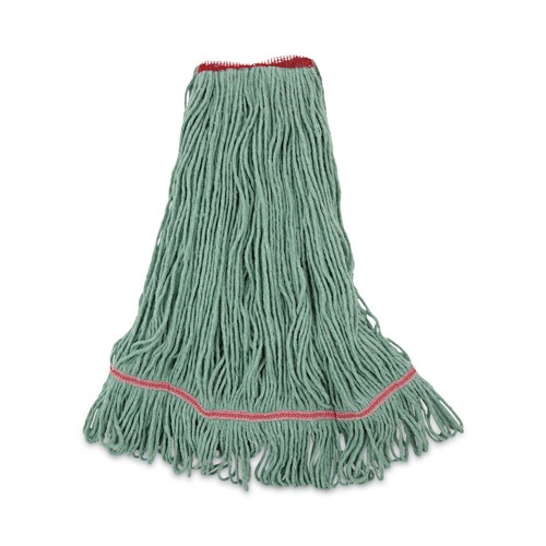  | Boardwalk BWK503GNNB Premium Standard Cotton/Rayon Fiber Mop Head - Large, Green (12/Carton) image number 0