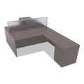 Alera | Alera ALEPP6518 65 in. x 0.5 in. x 18 in. Polycarbonate Privacy Panel - Silver/Clear image number 4