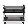 Office Carts & Stands | Safco 5208BL 21 in. x 16 in. x 17.5 in. 1 Shelf 1 Drawer 1 Bin 100 lbs. Capacity Onyx Under Desk Metal Machine Stand - Black image number 2