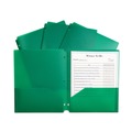 File Folders | C-Line 33933 11 in. x 8.5 in. 3-Hole Punch Two-Pocket Heavyweight Poly Portfolio Folder - Green (25/Box) image number 2