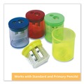 Pencil Sharpeners | TPG Creations ESN-51301 1.5 x 1.75 Eisen Two-Hole Pencil Sharpener - Randomly Assorted Barrel and Lid Colors image number 1