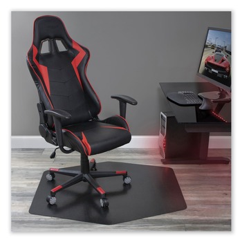 ES Robbins 121563 42 in. x 46 in. Game Zone Chair Mat for Hard Floor/Medium Pile Carpet - Black