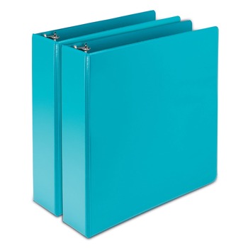 FILE FOLDERS | Samsill U86677 Earth's Choice 11 in. x 8.5 in. 2 in. Capacity 3 Rings Plant-Based Durable Fashion View Binder - Turquoise (2/Pack)