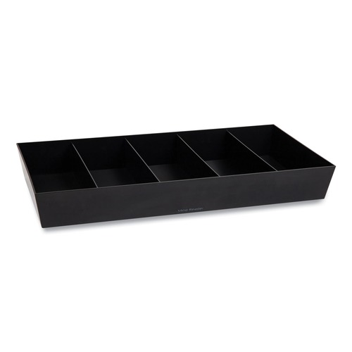 Breakroom Supplies | Mind Reader SNACKORGT-BLK 12 in. x 24 in. x 3.25 in. 5-Compartment Anchor Collection Snack Organizer - Black image number 0