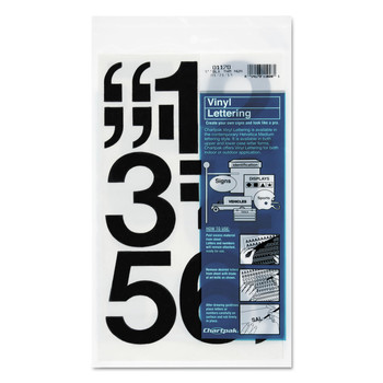  | Chartpak 01170 3 in. H Self Adhesive Press-On Vinyl Numbers - Black (10/Pack)